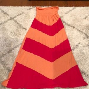 Orange and pink maxi dress